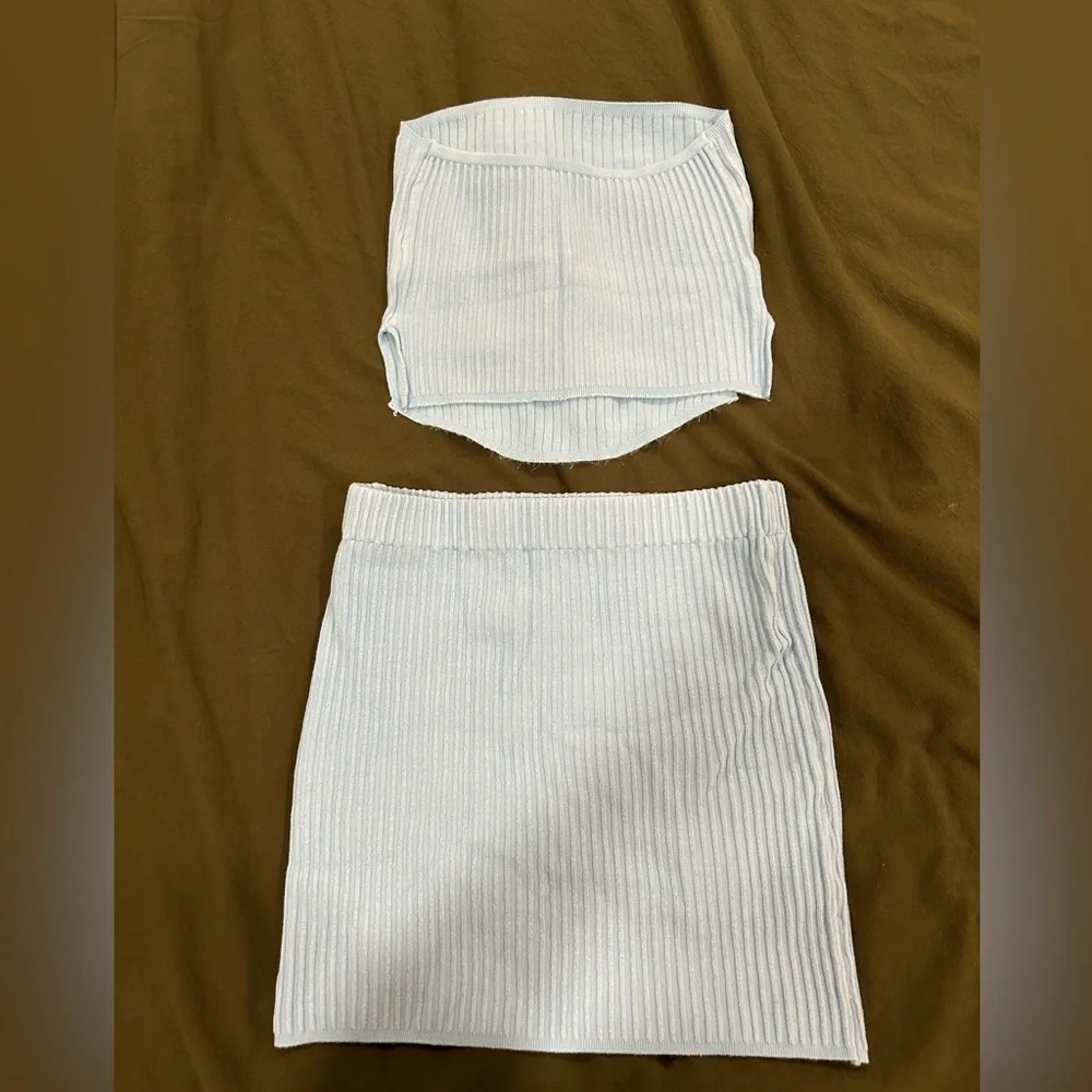 Blue Ribbed Set - Picture 2 of 3